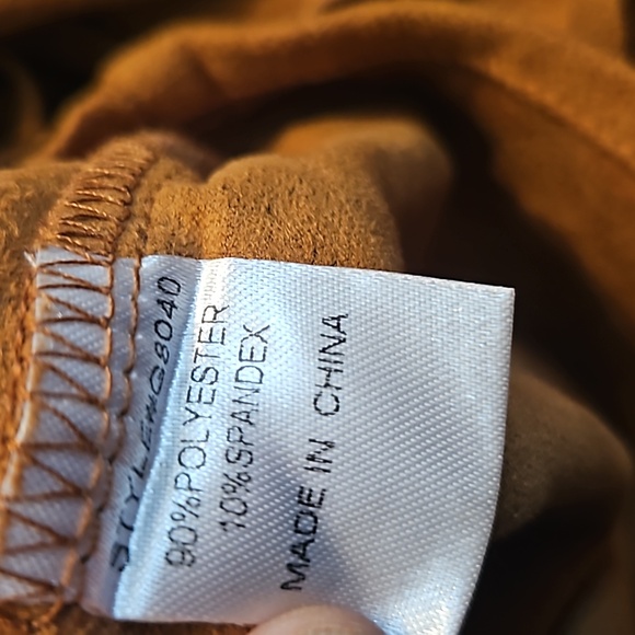 Jodifl Women's Brown Solid Fringed Faux Suede Button Down Size L - Picture 8 of 8